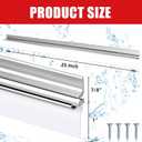 25" Chrome Framed Shower Door Replacement Drip Rail with Vinyl Sweep Door Water Deflector, Applied Mounting Tape and Screws (25Inch)