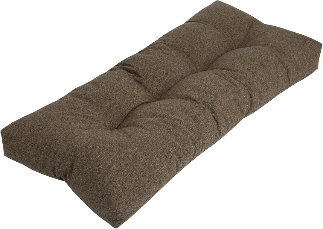 FUNHOME Outdoor Bench Cushion 42x18Inch, Long Seat Pads-Brown | Non-Slip Patio Bench Cushion, Water Resistant, Tufted Loveseat Cushion for Garden, Swing, Settee, Window, Wicker, Front Porch