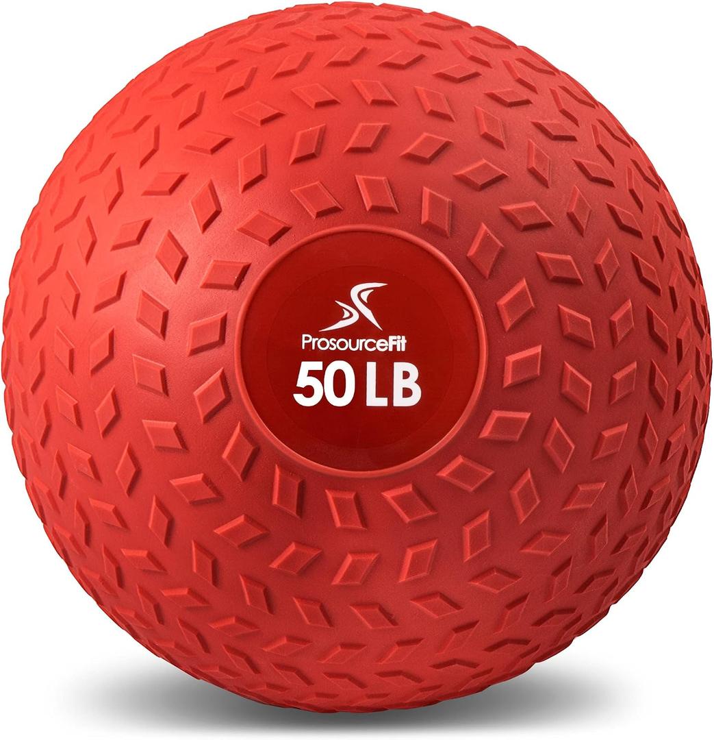 ProsourceFit Slam Medicine Balls 50lbs Smooth and Tread Textured Grip Dead Weight Balls for Strength and Conditioning Exercises, Cardio and Core Workouts