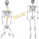 2Packs 5.4ft Halloween Human Skeletons Life Size Full Body Bones with Movable Joints for Halloween Props Spooky Party Decoration