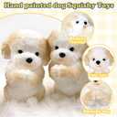 Hand Painted Dog Squishy Toys，Big Cute Ultra Soft Squeeze Fidget Puppy Toy for Stress Relief ,Kawaii Squishies Sticky Animal Toys for Adults Kids,Decompression Sensory Balls Toys (Teddy)