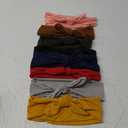 DRESHOW 8 Pack Adjustable Knotted Headbands Non Slip Elastic Yoga Hair Bands Solid Colors Headbands for Women and Girls