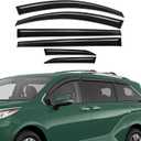 Rain Guards Compatible with Toyota Sienna 2021 2022 2023 2024 2025 2026, Tape-On Extra Durable Side Window Visor Deflectors 2021-2026 Sienna Rain Guard Black 6 PCS