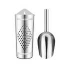 Stainless Steel Ice Scoop with Magnetic Holder for Ice Maker, Kitchen Freezer or Refrigerator，Great Accessory for house appliance with trackless Velcro Included if your appliances are non-magnetic