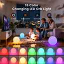 LOFTEK 6-inch LED Light Ball: Nursery Night Light with Remote Control, 16 RGB Color Changing & Dimming Rechargeable, Cordless Portable Waterproof Floating Pool Lights for Kids or Decor