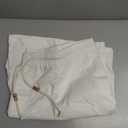ZKMAN Mens Linen Shorts Casual Classic Drawstring Elastic Waist Pocket Summer Beach Shorts (White, XXL)