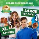 Swooc Games - Yardzee, Farkle & 20+ Giant Dice Games (All Weather) Yard Dice with Wooden Bucket, 5 Scorecards & Marker - Jumbo Dice Yard Game - Extra Large Yard Game for Adults - Jumbo Lawn Fun, 3.5" Dice