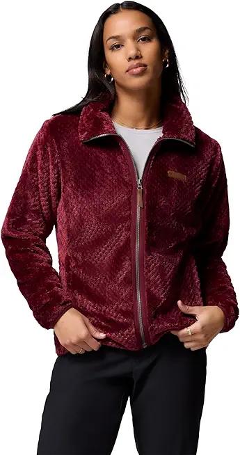 Columbia Womens Fire Side II Sherpa Full Zip Fleece Jacket, Rich Wine, Small