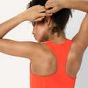 Amazon Essentials Womens Active FormFlex Buttery Soft Light Support Square Neck Racerback Sports Bra (Bright Red)