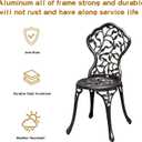 YKSY&YKSY Patio Bistro Set.Rust-Resistant Cast Aluminum Bistro Table Set with Umbrella Hole for Backyard (Leaf DESIGNCOPPER)
