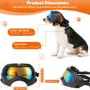 Dog Goggles,UV Protection Dog Sunglasses for Medium Breed,Dogs Eye Protection with Adjustable Strap and Detachable PU Leather Hat (Colorful Glass)