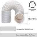 Portable Air Conditioner Window Vent Kit, Adjustable Window Seal with 5.9 Inch Diameter, 78.7 Inch Length Exhaust Hose for A/C Unit Universal for Sliding Horizontal or Vertical Window