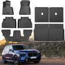 Custom for 2019-2025 2026 BMW X7 6 Seat Floor Mats 3 Rows Cargo Trunk Liner and 3rd Backrest Mtas All Weather TPE Protection Mats Fit BMW X7 40i 50i M Accessories (Only for X7 6 Seat Full Set)