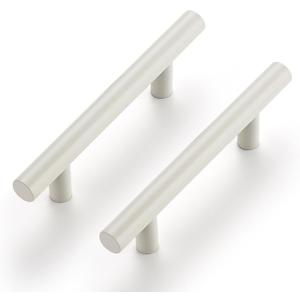 Ravinte 12 Pack | 5 Inch Cabinet Pulls White Stainless Steel Kitchen Drawer Pulls Cabinet Handles 5 InchLength, 3 Inch Hole Center