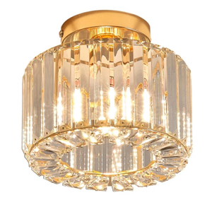 OLUZO Semi Flush Mount Ceiling Light, Crystal Chandelier Modern Ceiling Light Hallway Ceiling Light Fixtures, Small Close to Ceiling Light for Living Room Bedroom Bathroom Kitchen Entryway