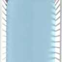 Baby Crib Fitted Sheet Poplin Cotton Standard Crib Sheet Toddler Mattress Sheet Cover 28x52 Solid Blue Boy Bed Sheet Percale Soft Infant Cot Protect Cover