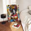 YKSKQCMT Black Girl Reading Wall Art Graffiti Girl Books Motivational Wall Decor Black Pride Pictures African American Girls Books Canvas Posters for Tween Girls Room Study Reading Room (24L"16W")
