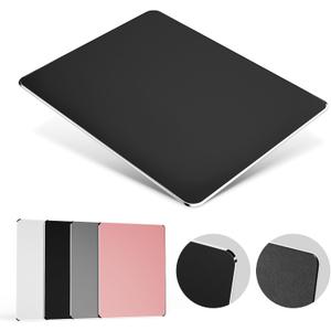 HONKID Hard Metal Mouse Pad for Desk, Aluminum Solid Mouse Pad for Magic Mouse and Pro/Air with Stable Rubber Base, Firm Mousepad for Travel and Home Office (Black) (9.1L x 7.1W inches)