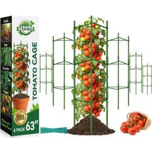 6 Pack Tomato Cages for Garden, Up to 48in (4FT) Trellis
Adjustable Garden Stakes Tomatoe Trellis for Pots, Tomatoes Plant Support for Raised Garden Bed & Climbing Vegetables Flowers