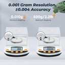 Bonvoisin Analytical Balance 500 gram x 0.001g High Precision Lab Scale Accurate Scientific Laboratory Electronic Scale 1 Milligram Digital Jewelry Weighing Scale with Windshield (500g, 0.001g)