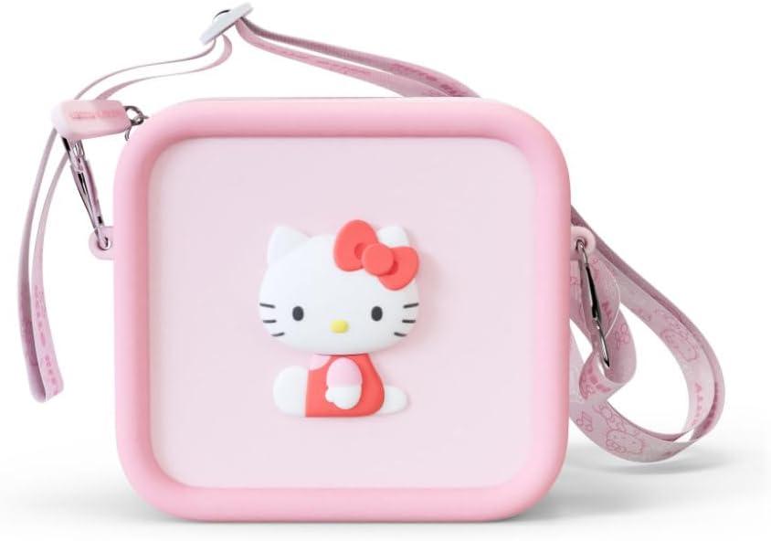 Kidamento Hello Kitty Soft Silicone Camera Case Durable and Adorably Stylish Bag - Adjustable Soft Strap With Buckle - Promotes Comfort and Independence (Pink)
