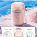 Large Sealed Pill Organizer with Desiccant, Light-Proof Moisture-Proof Pill Bottle with 7 Large Compartments, Anti-Mixing Touch-Free Pill Dispenser, BPA-Free Vitamin Organizer with Handle, Rose Gold