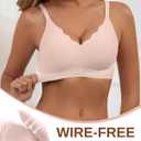 Womens Wireless Bras Push Up Bralette Supportive Everyday Bras Seamless Full Coverage Comfort T-Shirt Bra (Pink, L)