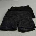 CHRLEISURE Womens Biker Yoga Shorts with Pockets: High Waisted Tummy Control Spandex Workout Athletic Gym Shorts 4 Packs (Large, 4 Packs - Black/Black/Camo Green/Camo Gray)