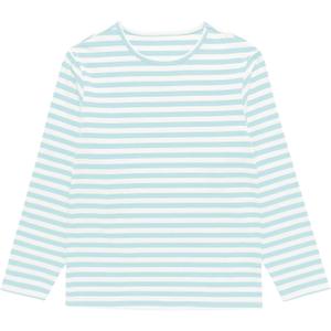 UNACOO Light Blue Stripe Long Sleeve Shirt for Toddler Girls Boys Soft T-Shirts Unisex Kid Crewneck Long Sleeve Tee Size 3-4t (XS), Blue Stripe