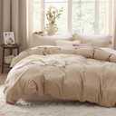 Bedsure Light Brown Duvet Cover King Size - 3 Pieces Prewashed Cotton-Like Extra Soft Bedding Set, Includes 1 Duvet Cover 104x90 Inches with Zipper Closure & 2 Pillow Shams, Comforter Not Included