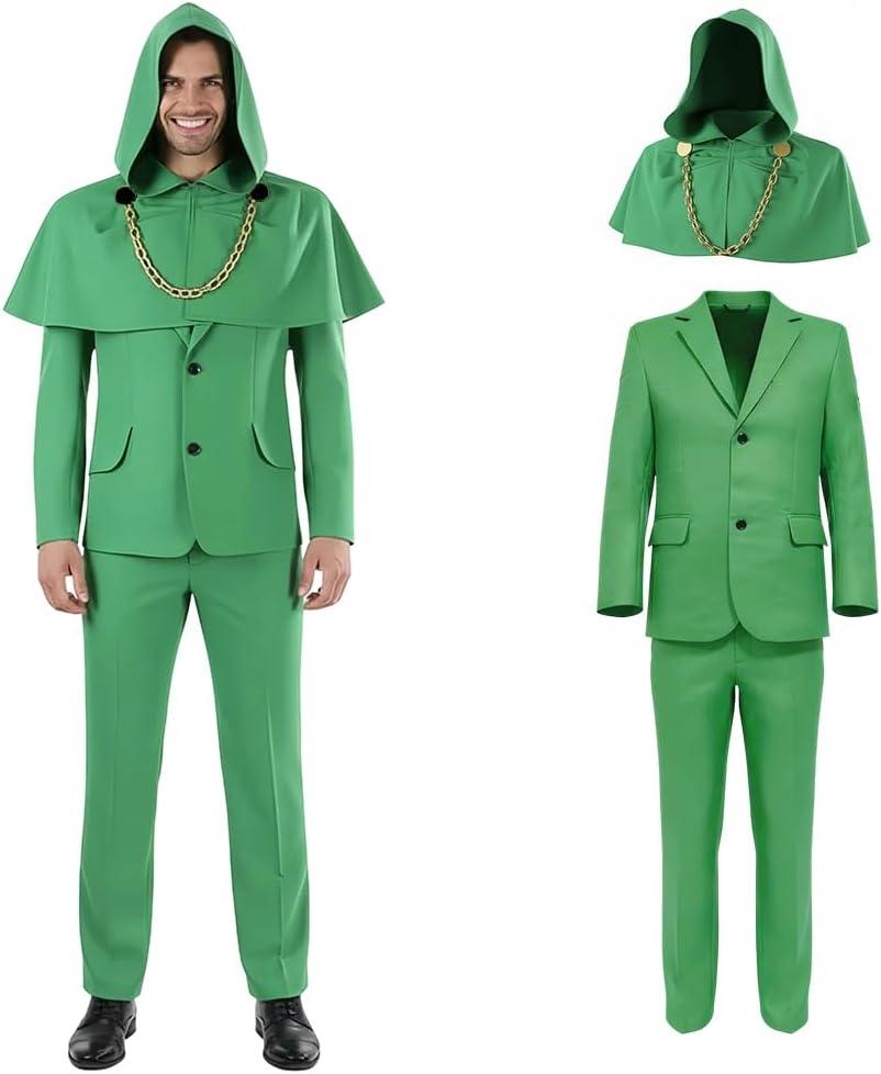 Dr Green Costume Adult Men Halloween Superhero Cosplay Green Suit Fancy Dress for Halloween Party St. Patricks Day (Small)