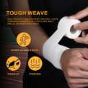 Athletic Tape, White Cotton Elastic Sports Tape, Very Strong Easy Tear No Sticky Residue Tape for Ankle, Wrist, and Injury Taping, Suitable for Climbing, Basketball1.5in*10yd (White, 6 Pack)