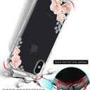 Floral Clear Pretty Phone Case for iPhone Xs/iPhone X 5.8 Inch for Women/Girls,Flower Design Transparent Slim Soft TPU Shockproof Drop Protection Silicone Cover Shell,FL-24