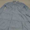 KIRUNDO Long Sleeve Baby Doll Dresses Women 2025 Casual Fall Winter Ruffle Mock Neck Tiered Mini Flowy Swing Shift Dress (Medium, Light Blue)