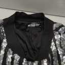 Allegra K Women's Sequin Long Sleeve Shiny Party Zip-Up Bomber Cropped Jacket (Medium)