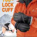 2 x Winter Gloves Men Women Waterproof Warm Ski Gloves for Cold Weather Windproof Snow Touch Screen Gloves for Running Cycling Outdoor Work & Sports (Black, L)