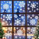 116PCS Christmas Decorations, 9 Sheets Christmas Window Clings, Snowflake Window Clings Decals, Double Sided Xmas Snowflake Decal Stickers for Winter Holiday Home Indoor Decorations Decor Supplies