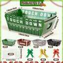 OSNIE 24 Sets Football Baskets for Gifts Empty with Cellophane Basket Bags and Ribbons Bows, Cardboard Basket Tray for Football Season Birthday Packaging, Empty Gift Box Kits to Fill for Party Favors, 19.6*27.5 inches/ 50*70 cm
