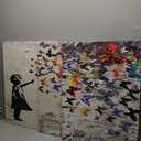 3 Panel Girl and Colorful Butterflies Canvas Wall Decor 20x28inch