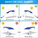 Beach Tent Sun Shelter UPF50+ with Sandbags, Sand Shovel & Windproof Poles - Portable Pop Up Canopy for Beach, Camping, Picnics, Backyard & Fishing (Royal Blue,6.9x6.5FT)