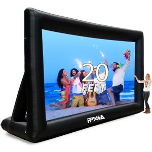 Inflatable Movie Screen Outdoor Projector Screen for Outside 20ft, Blow Up Screens Front and Rear Projection with Air Blower, Best for Movie Nights Backyard Home Theater Pool Party