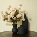 Fake Flowers in Vase for Centerpieces, Faux Flowers in Modern Ceramic Vase Set of 3 with 8 Artificial Autumn Chrysanthemums Artificial Decorative Swags