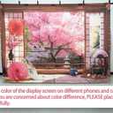 7x5ft Fabric Spring Cherry Blossoms Backdrop Japanese Sakura Garden Photography Background Room Courtyard Indoor Party Decorations Photo Banner Props