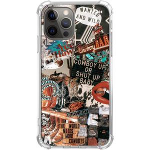 Western Cowgirl Cowboy Collage Case for iPhone 15 Pro, Cowboy Cowgirl Howdy Western Ranch Boho Southwestern Retro Case for iPhone 15 Pro, Unique Trendy Design TPU Bumper Cover Case