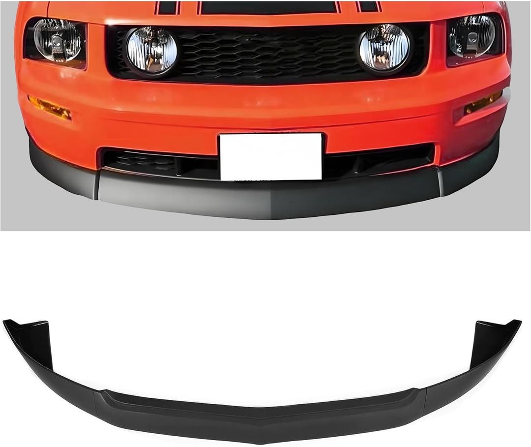 KUAFU 3Pcs Front Bumper Lip Compatible with 2005-2009 Ford Mustang V8 GT 2-Door Spoiler Splitter Valance Chin Air Dam Body Kit -Matte Black