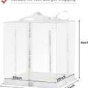 JCD 10inch Large Transparent Cake Box,6 Pcs Clear Cake Boxes with Ribbon,10x10x9inch,Suitable for 8" or 9" cakes, Tall Cake Carrier for Display and Gift Packaging(Clear Lid, 10 * 10 * 9inch/6Pcs)