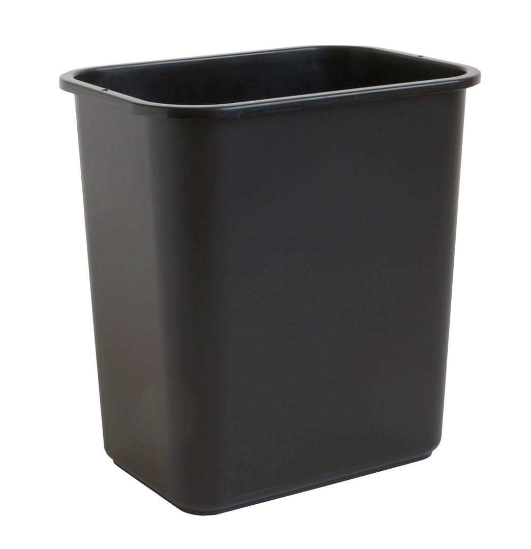 United Solutions 7 Gallon / 28 Quart Efficient Trash Wastebasket, Fits Under Desk, Small, Narrow Spaces in Commercial, Kitchen, Home Office, Dorm, Easy to Clean, Black (Pack of 1)