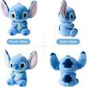 MINISO Disney 10'' Stitch Plush Stuffed Animals, Cute Stuff Palm Pals with Fuzzy Texture and Embroidered Details, Squishy Toys, Flexible Ears, Stitch Gifts for Girls Plushy Suitable for All Ages