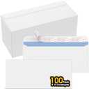 CREGEAR #10 Self Seal Security Envelopes, 100 Count, 4-1/ 8" x 9-1/ 2", 24 lb Paper, NO Window, White, Strip and Seal for Privacy & Business