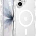 BENTOBEN Magnetic for iPhone 17 Case, Cute Wavy Full Camera Protection [Compatible with MagSafe] Translucent Matte Anti-Slip Bumper Women Girls Boys Protective Cover for 17 6.3", Clear White